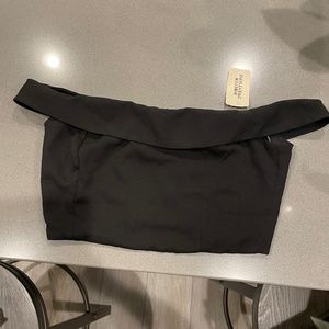 Off-shoulder black crop top